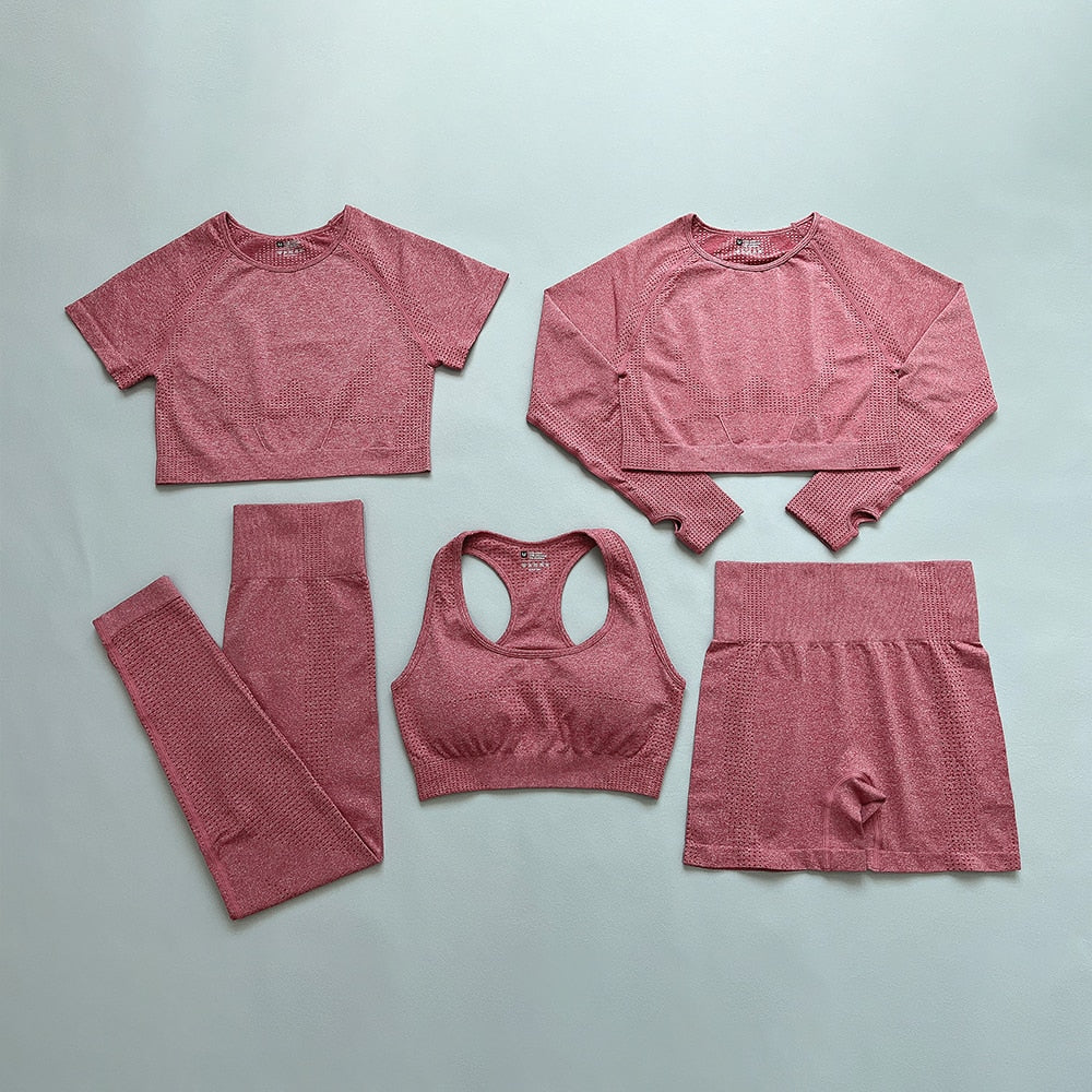 2/5PC Women's tracksuit Seamless Yoga Set Women Sportswear Suit For fitness Workout Clothes Sports Outfit Gym Set Sports Suits