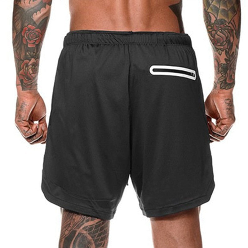 Mens Running Shorts 2 iN 1 Sport Shorts Men 2022 Summer Fitness GYM Shorts Jogging Workout Short Pnats Bodybuilind Clothing