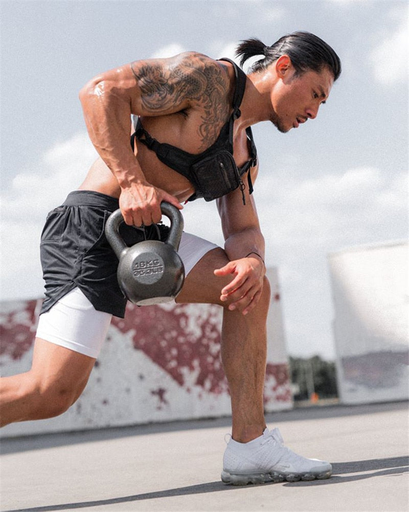 2021 Camo Running Shorts Men 2 In 1 Double-deck Quick Dry GYM Sport Shorts Fitness Jogging Workout Shorts Men Sports Short Pants