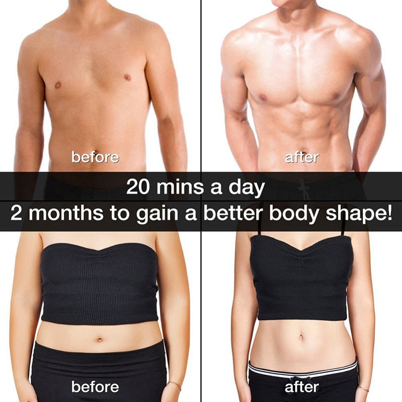 EMS Electric Muscle Stimulator Fitness Massage Abdominal Trainer Toner Body Slimming Massager Home Gym Equiment USB Rechargeable