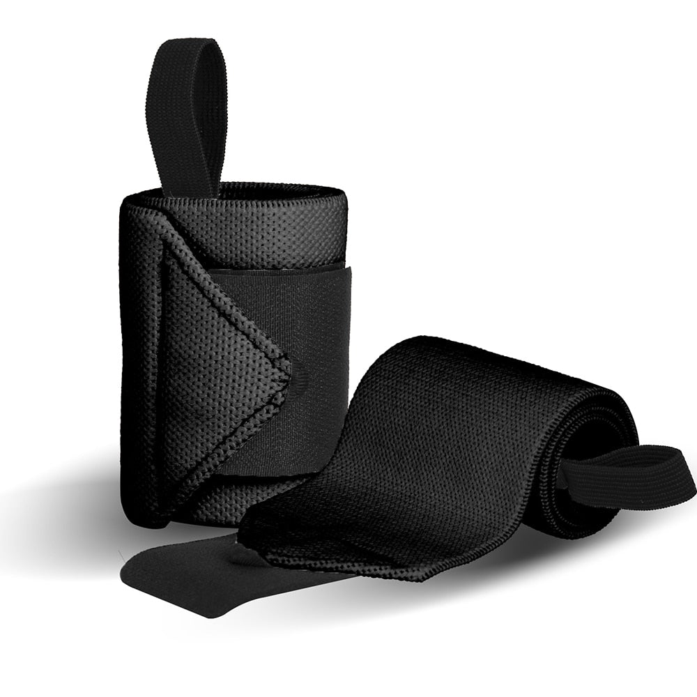 MKAS 1pair Wrist Wrap Weight Lifting Gym Cross Training Fitness Padded Thumb Brace Strap Power Hand Support Bar Wristband