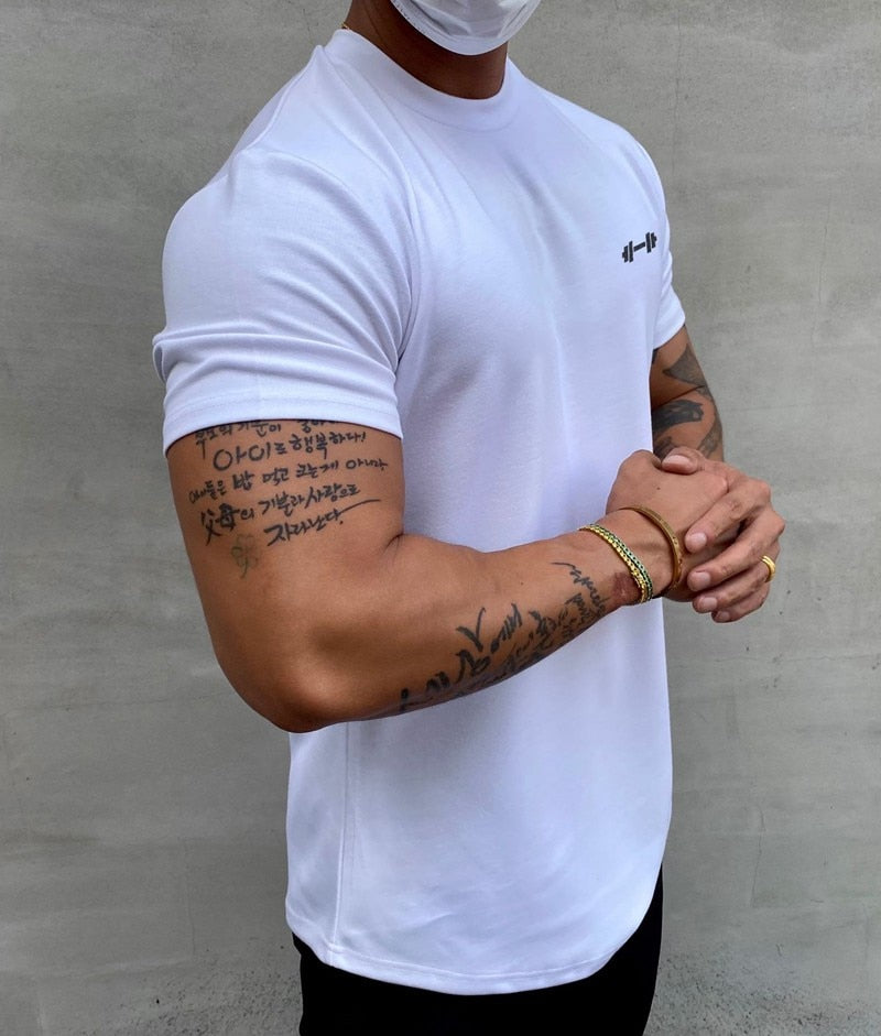 Gym  Muscle Fitness T Shirt 2022 New Brand Men Outdoor Hip Hop Streetwear Loose Half Sleeve Male Summer Bodybuilding Tee Tops