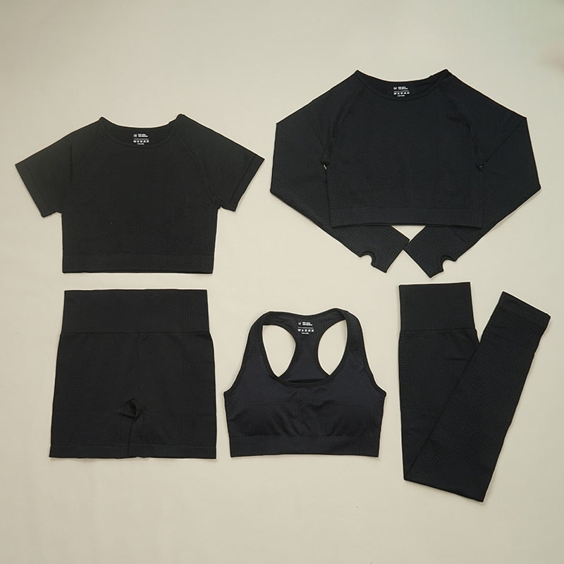 2/5PC Women's tracksuit Seamless Yoga Set Women Sportswear  Suit For fitness Workout Clothes Sports Outfit Gym Set Sports Suits