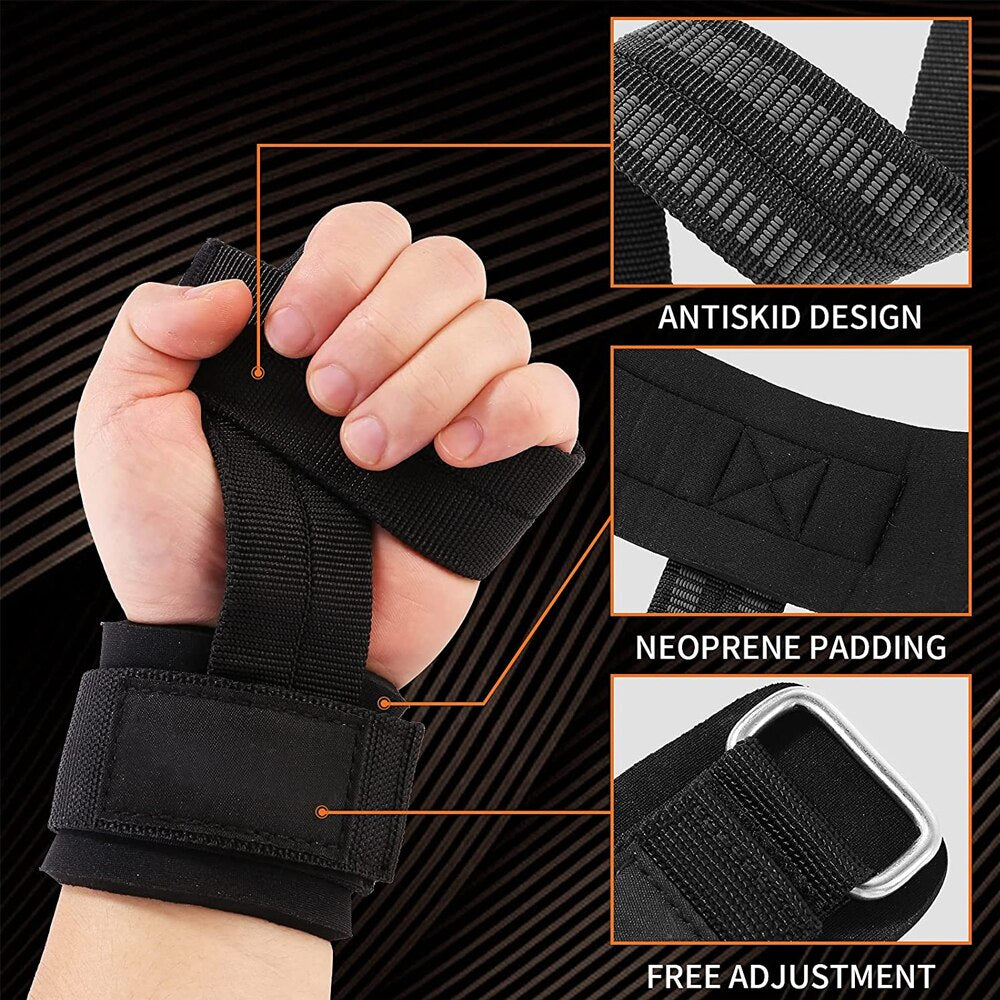 1Pair Wrist Straps Weight Lifting Pad Wraps Support Pull Up Bar Workout Gym Weightlifting Improves Grip Men Women Deadlift