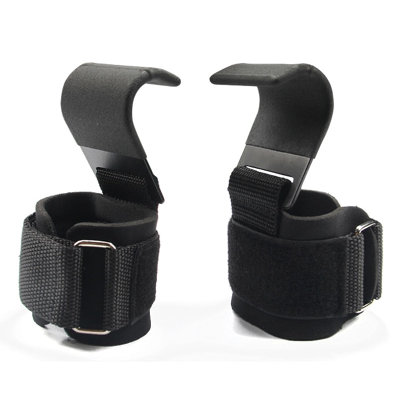 Weight Lifting Hook Grips Padded With Wrist Wraps Hand-Bar Powerlifting Gloves Heavy Duty Pull-ups Hooks Gym Training Straps