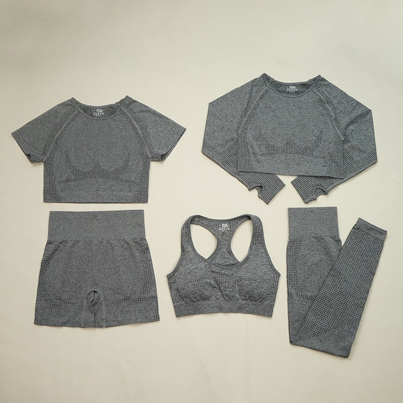 2/5PC Women's tracksuit Seamless Yoga Set Women Sportswear  Suit For fitness Workout Clothes Sports Outfit Gym Set Sports Suits