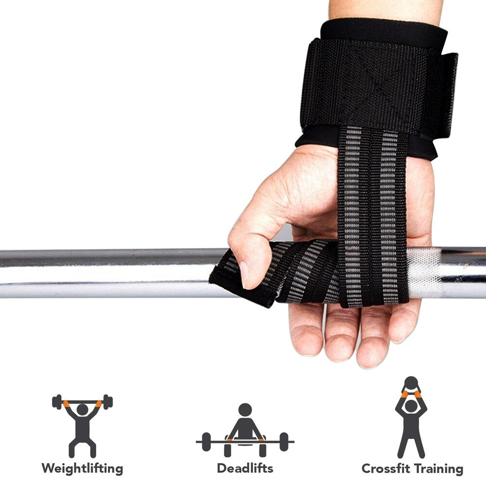 1Pair Wrist Straps Weight Lifting Pad Wraps Support Pull Up Bar Workout Gym Weightlifting Improves Grip Men Women Deadlift