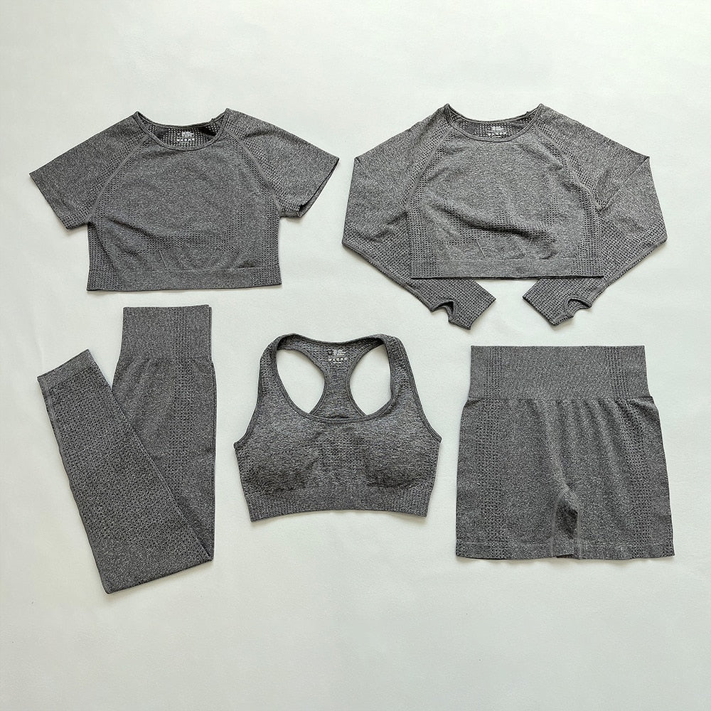 2/5PC Women's tracksuit Seamless Yoga Set Women Sportswear  Suit For fitness Workout Clothes Sports Outfit Gym Set Sports Suits