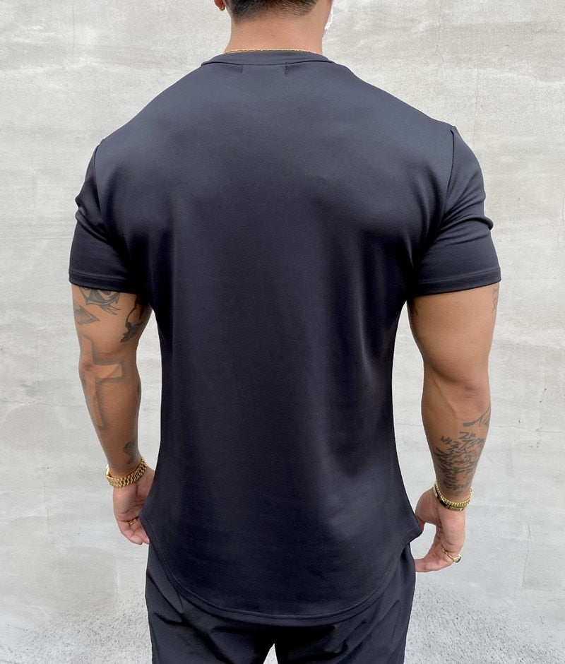 Gym  Muscle Fitness T Shirt 2022 New Brand Men Outdoor Hip Hop Streetwear Loose Half Sleeve Male Summer Bodybuilding Tee Tops