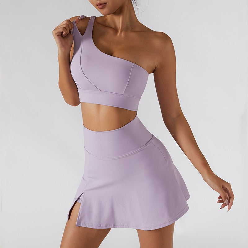 2 Piece Tennis Suit Women Sport Set Gym Clothing Workout Running Set Fitness Yoga Set Women Seamless Leggings Sports Bra +Shorts